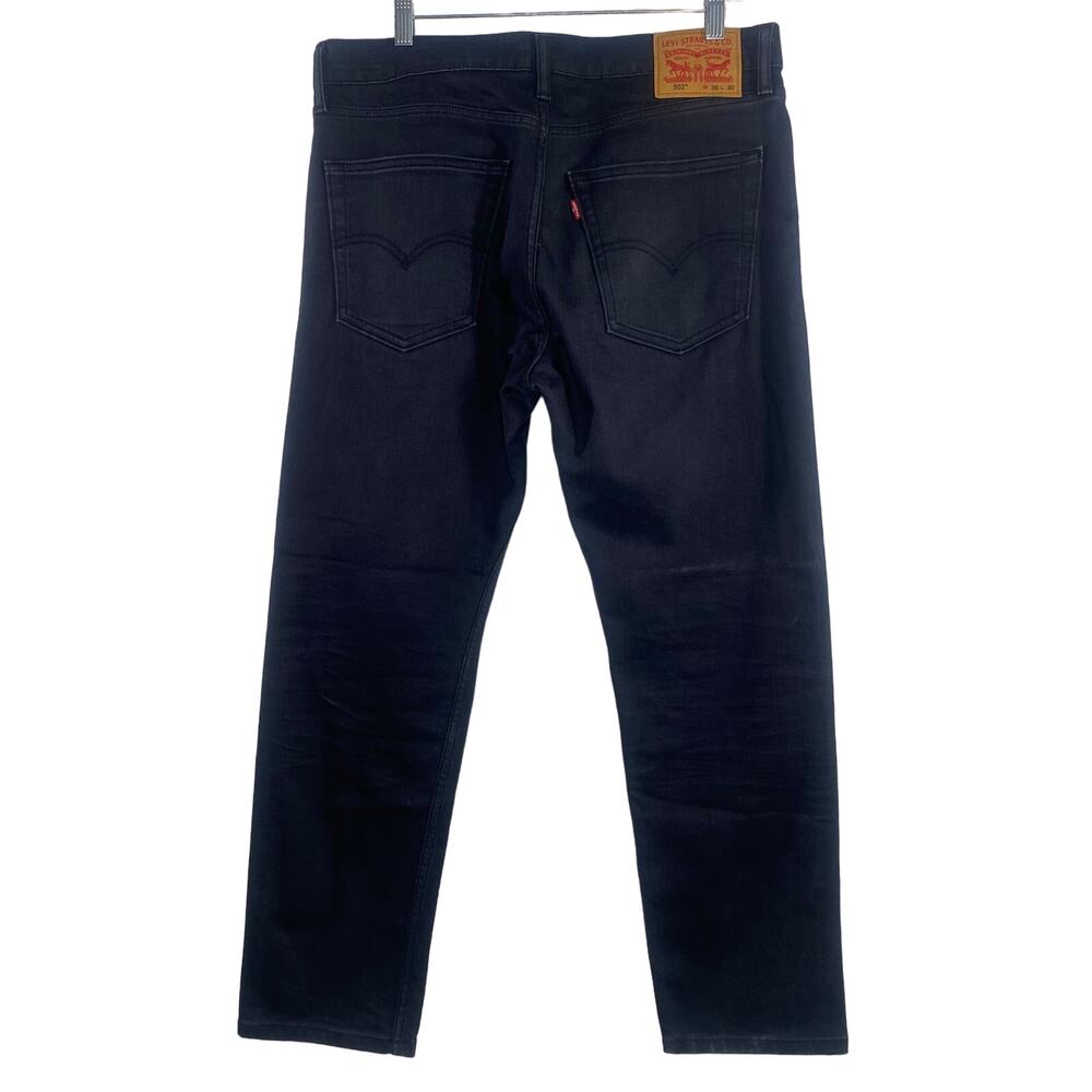 LEVI’S® Men’s 502™ REGULAR TAPER FIT STRETCH JEANS BLACK 36 x 30 - Picture 7 of 12
